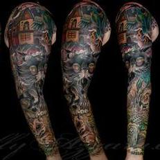 Tattoos - Zombie Pet Cemetery Coverup Sleeve Spread  - 111839